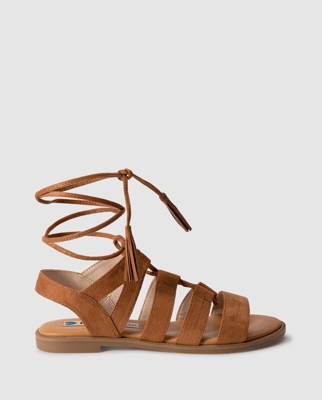Mustang - Sandalias Planas De Mujer Tipo Romana De Color Marrón