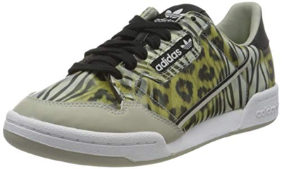 adidas Continental 80 W, Zapatillas de Gimnasio Mujer, Core Black Metal Grey Signal Green, 36 EU