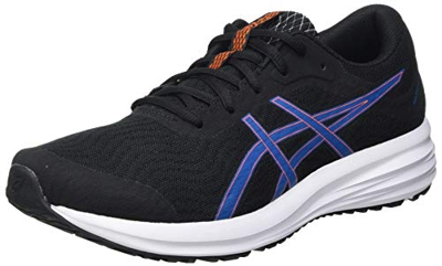 Asics Patriot 12, Road Running Shoe Hombre, Black/Reborn Blue, 46 EU