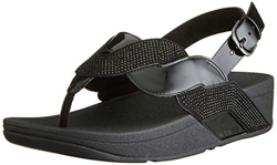 Fitflop Paisley Glitter Rope Back-Strap Sandals, Sandalia Mujer, All Black, 39 1/3 EU precio