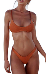 Bikini De Dos Piezas Traje De Baño De La Correa De Las Mujeres Desgaste De La Playa del Color Sólido De 2 Piezas Traje De Baño para Dama características