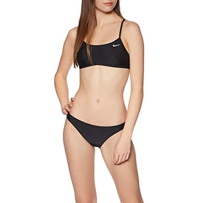 NIKE Racerback Bikini Set, Mujer, Black, L