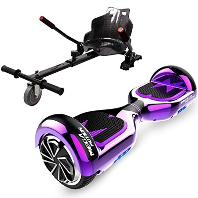 HITWAY 6.5” Patinete Eléctrico con Silla, Hoverboards Bluetooth, Scooter Eléctrico Asiento Kart, Self Balancing Scooter Potente Motor con Indicador LE