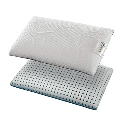Bedshire Pillow - Cojín cervical ortopédico para Topper matrimonial, colchón corrector futón de espuma viscoelástica con funda extraíble