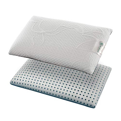 Bedshire Pillow - Cojín cervical ortopédico para Topper matrimonial, colchón corrector futón de espuma viscoelástica con funda extraíble