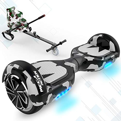 GEARSTONE HoverBoard+Hoverkart monopatín con Bluetooth e iluminación LED 6,5 pulgadas Scooter eléctrico Self Balance Scooter E Overboard para niños y 