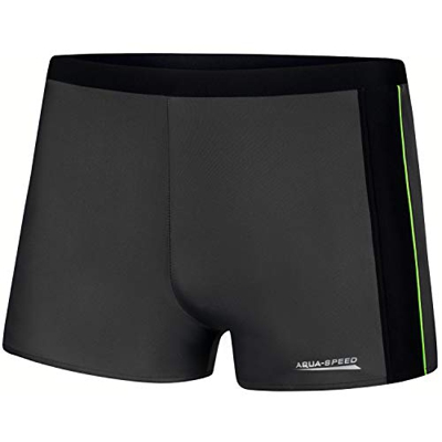 Aqua Speed Jason Mens Bañadores | Pantalones de baño para Hombres | Protección UV | 18 Tubería Gris - Negra - Verde | Tamaño: S