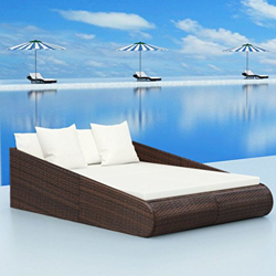 Tidyard Tumbona Doble de Jardín Exterior con Cojin y Almohadas para Balcón Patio Piscina Terraza Playa,Estructura de Acero,Cojines Extraíbles,Poli Rat características