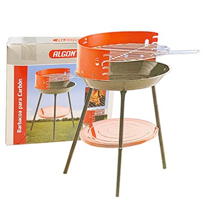 Algon - Barbacoa de carbón Picnic Redonda diámetro 35 cm.