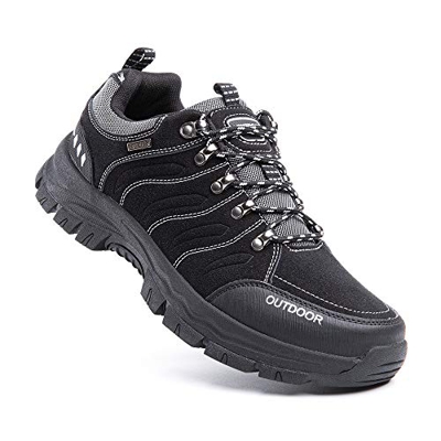 Zapatillas Trekking Hombre Antideslizantes Zapatos de Senderismo Transpirable Botas Montaña Bajas al Aire Libre 2 Negro Talla 45 EU