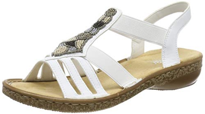 Rieker 628G5-80, Sandalias Punta Cerrada Mujer, Weiß (Weiss 80), 36 EU