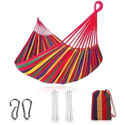 SANBLOGAN Hamaca Doble para Camping, Hamaca Ultraligera Portátil Garden Hammock 280x150cm Hamaca Extra Grande Carga 300KG Exterior e Interio Hamaca de en oferta