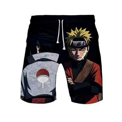 Naruto Pantalones Cortos Casual Mens Swim Trunks Impreso Anime Beach Shorts Verano Boardshorts Banda elástica Pantalones Cortos (Color : A06, Size : M