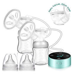 Extractor de leche eléctrico PiAEK Dual recargable Lactancia portátil Doble extractor de leche con pantalla táctil LED características