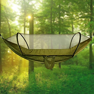 Portátil Hamaca,Doble Hamacas de Camping,Hamaca para Acampar con mosquitero,2 mosquetones Premium y 2 Correas de Nylon.Adecuado para Senderismo, Acamp