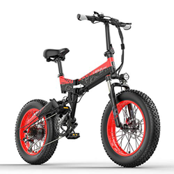 LANKELEISI X3000plus 48V 1000W Bicicleta eléctrica Plegable para Nieve Bicicleta de montaña de 20 Pulgadas Suspensión Completa Delantera y Trasera con precio