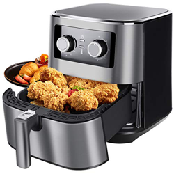 Uten 5.5L 1700W Freidora sin Aceite,Cesta Extraíble,Tiempo y Temperatura Ajustable,Freidora de Aire Caliente con Función de Pausa y Reinicio,Cirulatio en oferta