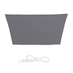 Relaxdays, Gris Toldo Vela Trapezoidal, Impermeable, Protección Rayos UV, con Cuerdas para tensar, 3x4x2x2 m características
