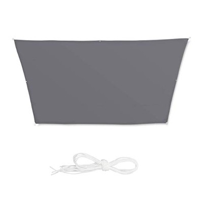Relaxdays, Gris Toldo Vela Trapezoidal, Impermeable, Protección Rayos UV, con Cuerdas para tensar, 3x4x2x2 m