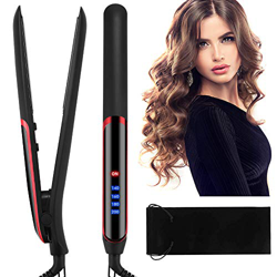 KIPIDA Plancha de pelo y rizador, plancha de pelo 2 en 1 con pantalla digital LCD, plancha de pelo de viaje equipada, doble voltaje, calentamiento ráp precio