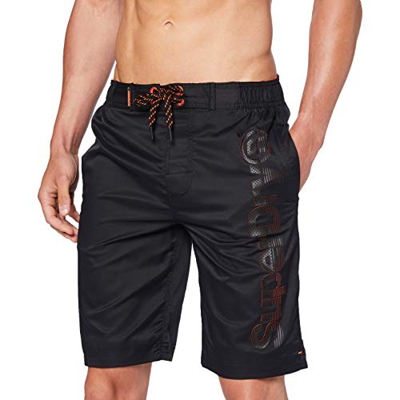 Superdry Classic Boardshort Pantalones Cortos para Tabla, Negro, XXL para Hombre