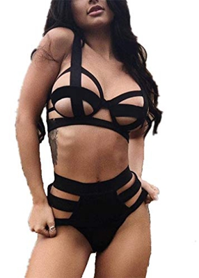 FONDBERYL Kawaii Conjunto de lencería Bikini Mujer, Mini Sujetador de Bikini con Bragas Bikini Set
