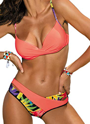 JFAN Conjuntos De Bikini Sexy Mujer Trajes De Baño Bañador Traje de Baño Acolchado con Aros Traje de Baño Floral de Colores Dulces precio