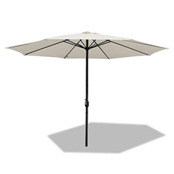 BMOT Sombrilla de Aluminio Ø 350 cm Parasol con manivela Parasol para terraza jardín Playa balcón, Beige en oferta