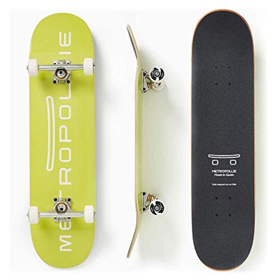Metropollie Skateboard Completo, Monopatín para Niños Niñas Adolescentes Adultos Principiantes, Tabla de 7 Capas 100% Madera de Arce Canadiense, Rodam