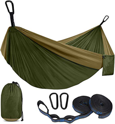 HENG FENG Hamaca para Acampar 270x140cm Tejido de paracaídas de Nailon Ligero portátil para jardín y Viajes al Aire Libre, Camping, Senderismo Verde m en oferta