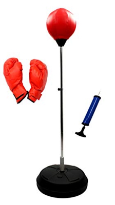 MaxxToys - Punching ball para niños – Box Set Niños – Equipo de deporte con guantes de boxeo – Altura regulable 90 – 110 cm