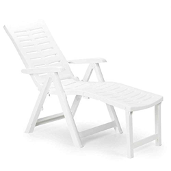 PRO GARDEN Tumbona Plegable con Reposapiés Arizona Blanca 109x108x60cm Progarden en oferta