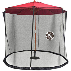 Rain Queen - Mosquitera cilíndrica para sombrilla (3 m, diámetro de cremallera y lastre negro, red sombrilla de mesa, jardín, Gazebo balcón, antiinsec características