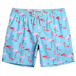 MaaMgic Hombre Bañador de Playa Tropical Vacaciones y Viajes en Verano con Bolsillos Azul Claro Flamenco XXL precio