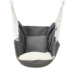 QPY Hammock Chair Relax Hanging Swing Chair Rocking Chair, with Cushion and Pillow Outdoor Hammock for Outdoor Home Bedroom Patio Yard Garden precio