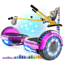 RCB Hoverboard 6.5 y Hoverkart Overboard con Bluetooth Patinete Eléctrico Scooter con Luces LED Asiento Sólido Juguete para Niños en oferta
