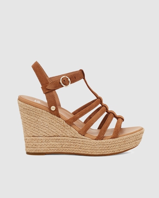 UGG - Alpargatas De Cuña De Mujer De Ante Marrón