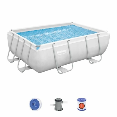 Bestway Swimming Pool 282x196x84cm Power Steel Pool Schwimmbecken Schwimmbad