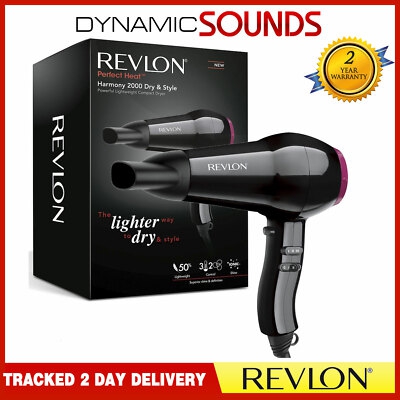 Nuevo Mujer Revlon Harmonía Profesional Seco & Estilo Compacto Secador 2000W