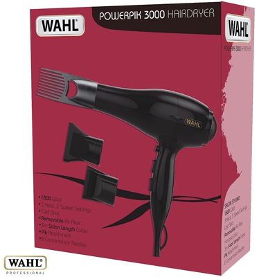 Wahl Powerpik 3000 Profesional 1800w Secador Peluquería/Peluquería 3M Cuerda