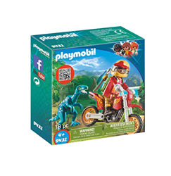Playmobil- Motocross Bike with Raptor Moto con Velociraptor, (9431) en oferta