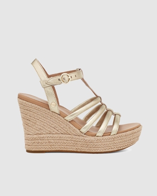 UGG - Alpargatas De Cuña De Mujer De Piel En Color Oro