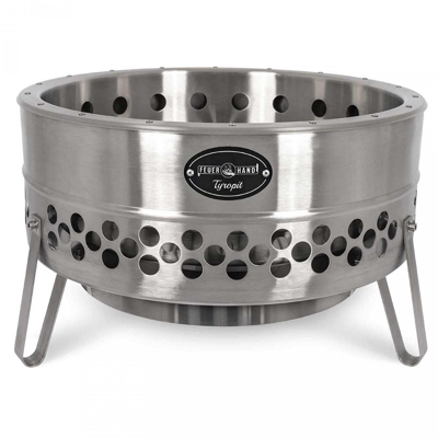Fuego Portátil Receptáculo de Horno Terraza Tyropit Acero Camping Exterior Grill