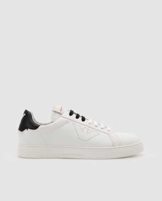 Emporio Armani - Sneakers De Hombre Baja De Piel Lisa