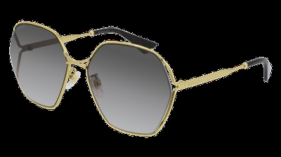 Gucci Gafas de sol GG0818SA 001 Gris oro Mujer