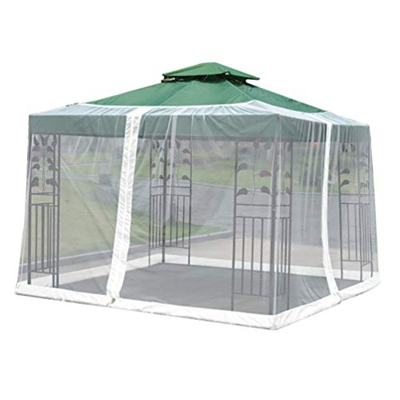 Baijiaye Malla de Poliéster para Exteriores,para Comedor al Aire Libre con Apertura de Cremallera y Base Fija para Tubería de Agua Blanco c300x300x230