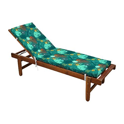 Colchón de baño de sol Puntacana desenfundable, azul celadón, 60 x 190 cm, 100 % microfibra, clip de clip (tumbona no incluida)