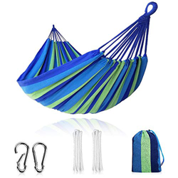 SANBLOGAN Hamaca Doble para Camping, Hamaca Ultraligera Portátil Garden Hammock 280x150cm Hamaca Extra Grande Carga 300KG Exterior e Interio Hamaca de características