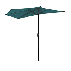 Outsunny Sombrilla 269x138x236 cm Parasol de Jardín con Manivela y Forma Semicircular para Exterior Terraza Patio Piscina Verde precio