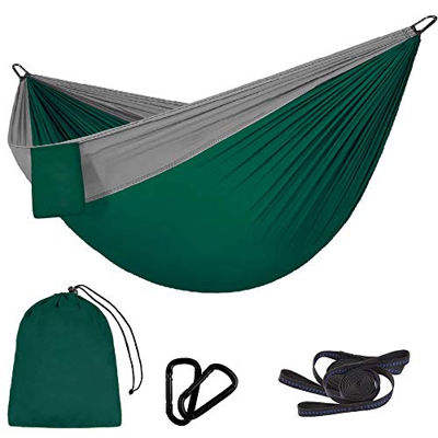 Vegena Hamaca para Acampar 300 x 200 cm, Hamaca Doble Ultraligera para Viaje y Camping, Transpirable, Nylon de Paracaídas de Secado Rápido, con 2 x Mo